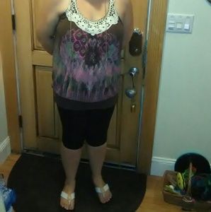 Cotton shirt with purple tye die colors